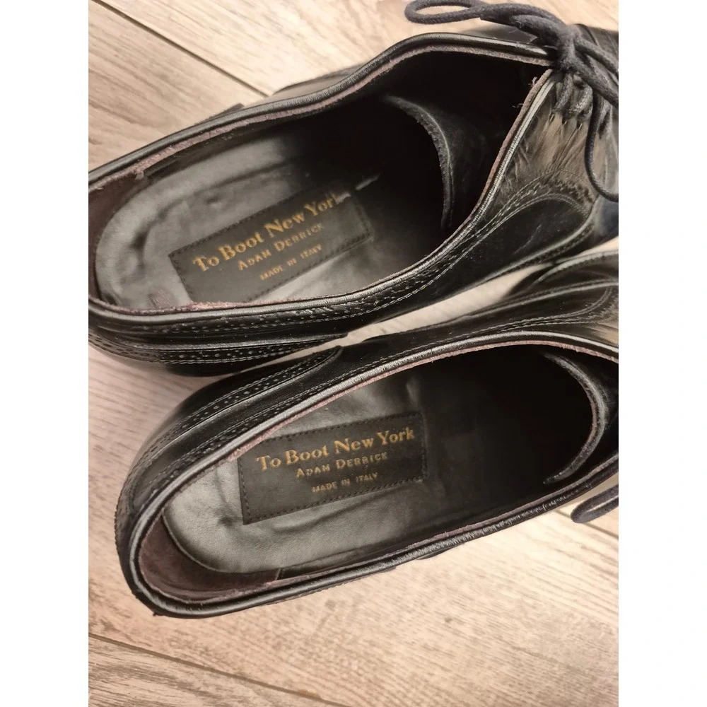 To‎ Boot New York Adam Derrick Mens Black Leather Brogue Medallion Oxfords Sz 12